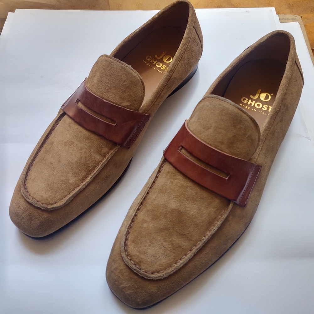 Brown Suede Moccasin-Style Slip-On Loafers